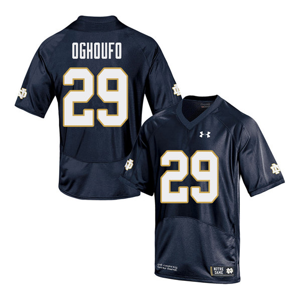 Men #29 Ovie Oghoufo Notre Dame Fighting Irish College Football Jerseys Sale-Navy